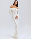 Camila | Cream Off-Shoulder Lace Maxi Dress