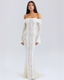 Camila | Cream Off-Shoulder Lace Maxi Dress