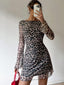 Caitlin | Leopard Print U-Neck Backless Mini Dress