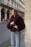 Alison | Cropped Fluffy Jacket With Notch Lapel