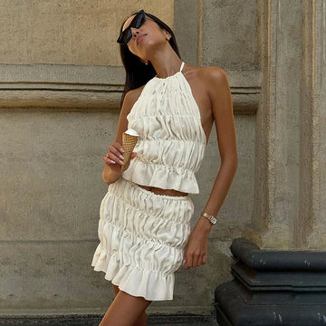 Talalia | Pleated Backless Two-Piece Set