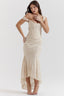 Chloe | Beige Elegant Waist Dress