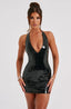 Amina | Halter V-Neck Bodycon Mini Dress